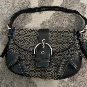 Coach small C black/grey shoulder bag